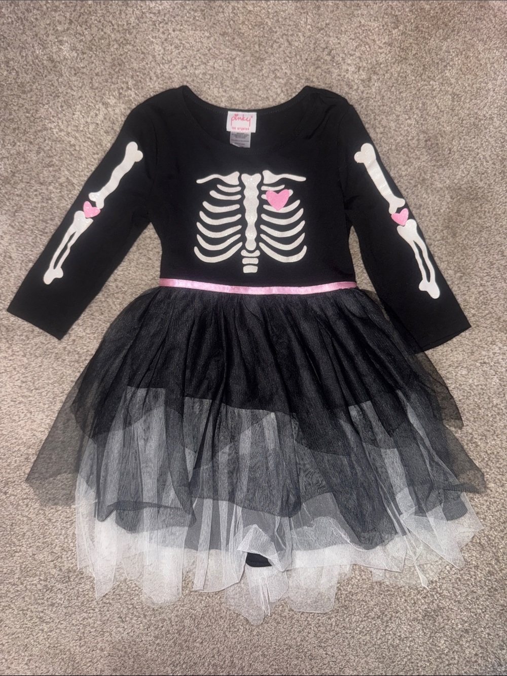 Girls’ Halloween Skeleton Tulle Dress